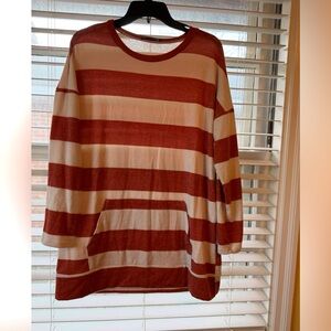 Striped Rust and cream thin Sweater